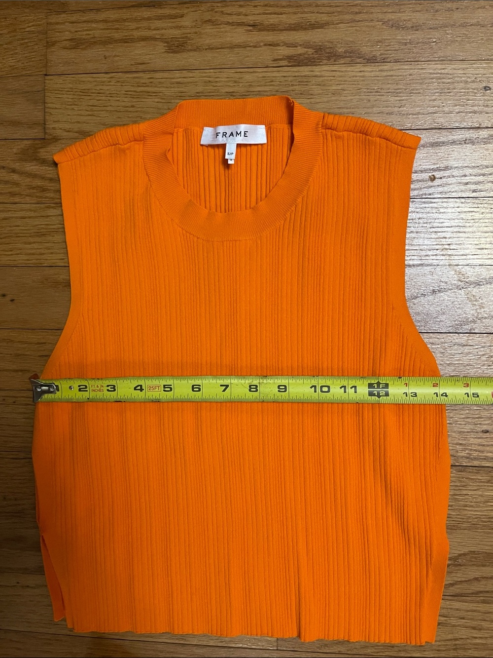 FRAME This Mixed Rib Cut Out Tank and Skirt Set Bright Tangerine Small Like New - Picture 7 of 14